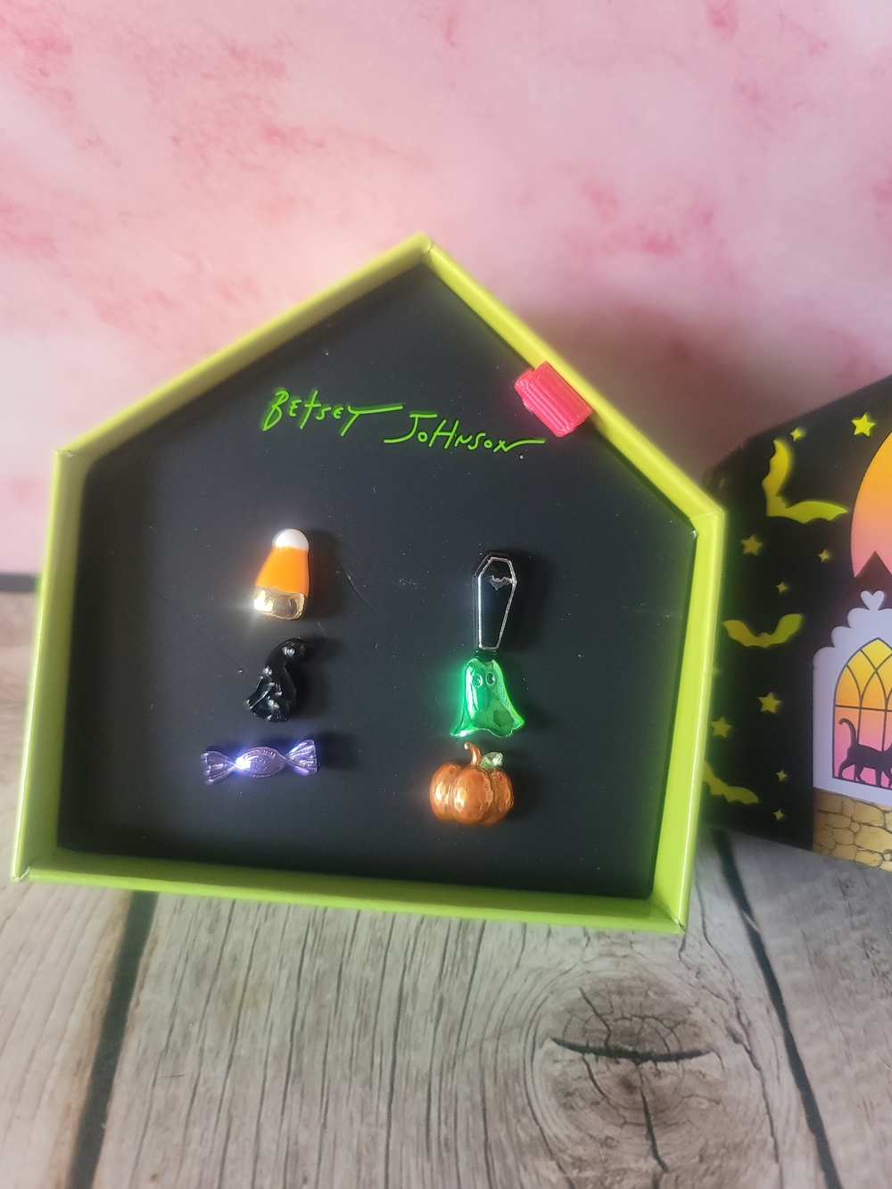 Betsey Johnson Halloween Charm Earring Set - Orange, Black, Green, Purple